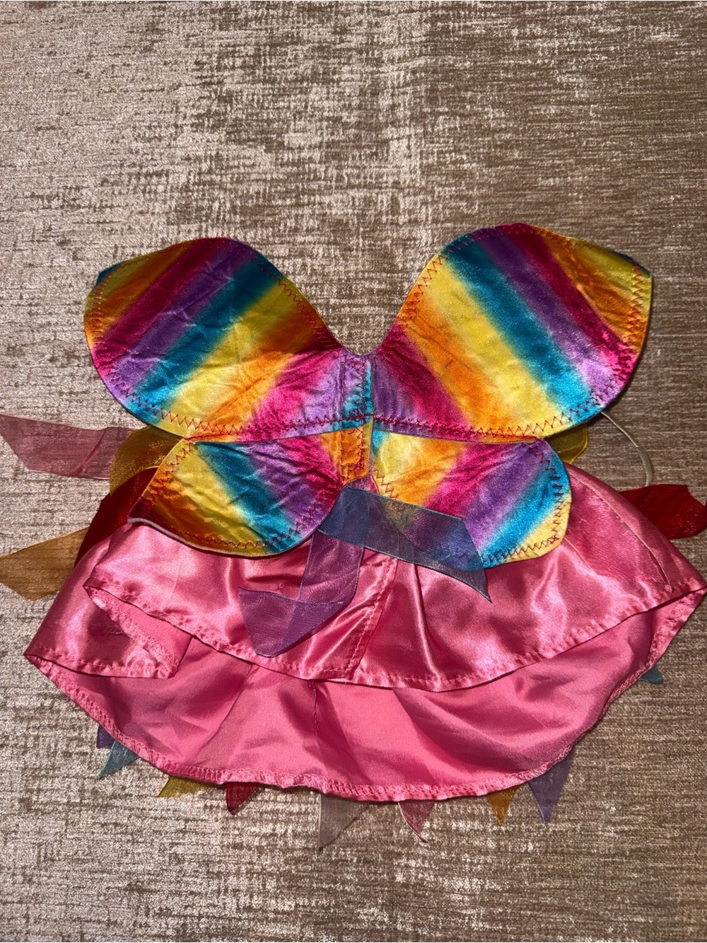 Build-A-Bear Rainbow Butterfly Dress with Pink Skirt